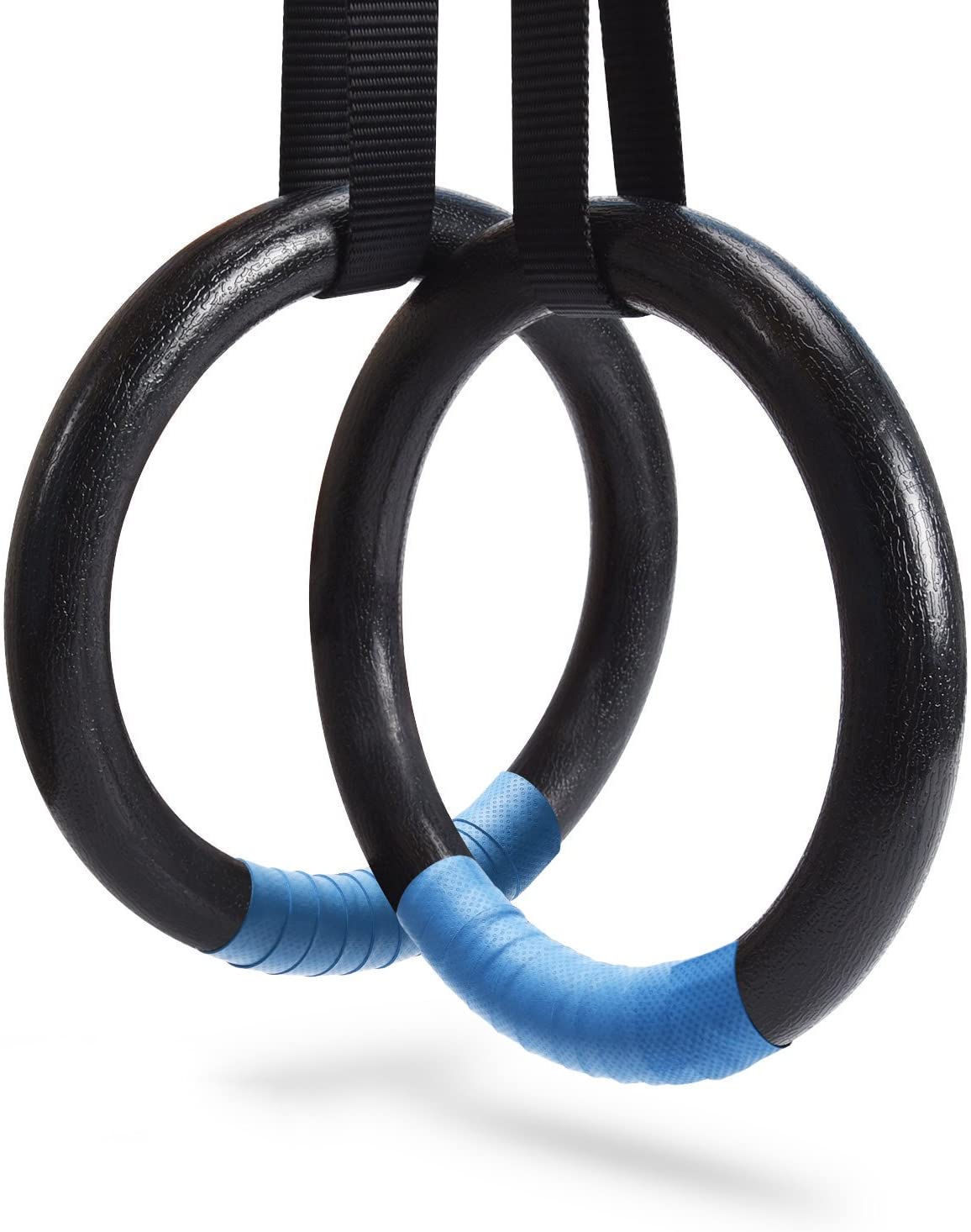 Workout Exercise Gymnastic Rings with Adjustable Straps All-in-One Suspension Trainer Straps QUOLIX Pull Up Rings with Non-slip Tape Grip Gymnastics Rings for Home Gym Training Calisthenic 